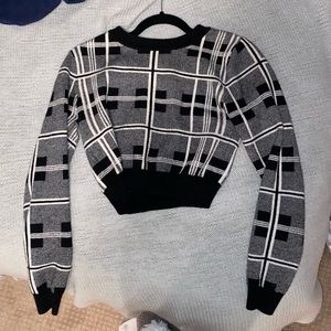 Cropped plaid jumper
